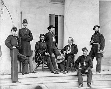 Union soldiers at Arlington House in 1864. Source: Library or Congress